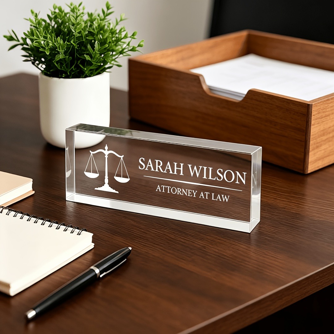 Desk Name Plate - Targa da scrivania personalizzata in acrilico