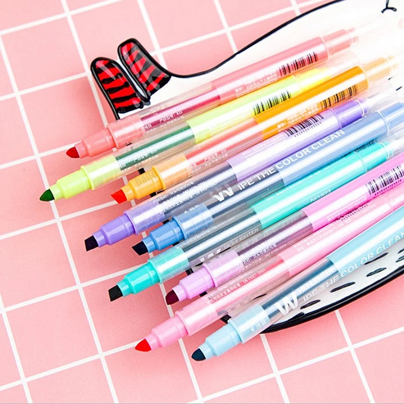Highlighter Set Pastel - Set di 10 Evidenziatori Cancellabili a